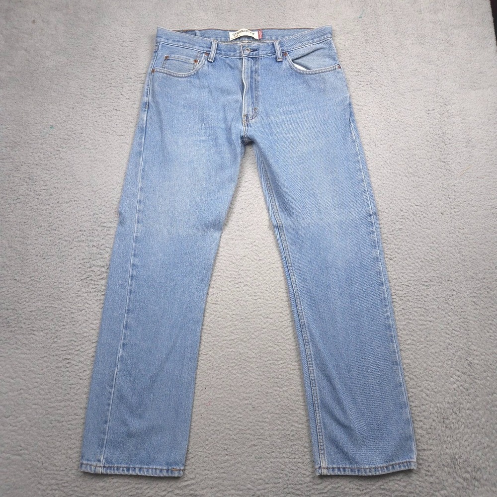 Y2K Levi's 505 Straight Fit Jeans Men 34x30 Light Wash Blue 100% Cotton Denim